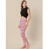 imageAllegra K Womens Rainbow Leggings Printed High Waist Elastic Waistband Party Yoga Stirrup PantsRed Whitestripe
