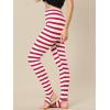 imageAllegra K Womens Rainbow Leggings Printed High Waist Elastic Waistband Party Yoga Stirrup PantsRed Whitestripe