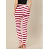 imageAllegra K Womens Rainbow Leggings Printed High Waist Elastic Waistband Party Yoga Stirrup PantsRed Whitestripe