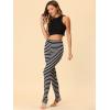 imageAllegra K Womens Rainbow Leggings Printed High Waist Elastic Waistband Party Yoga Stirrup PantsWhite Blackcolor Stripe