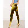 imageAllegra K Womens Rainbow Leggings Printed High Waist Elastic Waistband Party Yoga Stirrup PantsYellow Blackstripe