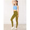 imageAllegra K Womens Rainbow Leggings Printed High Waist Elastic Waistband Party Yoga Stirrup PantsYellow Blackstripe