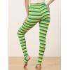 imageAllegra K Womens Rainbow Leggings Printed High Waist Elastic Waistband Party Yoga Stirrup PantsYellow Greenstripe
