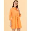 imageAllegra K Womens Shirt Dress Button Down 34 Sleeve School Work Mini Casual ShirtdressesOrange