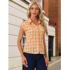 imageAllegra K Womens St Patricks Day Plaid Tops Casual Short Sleeves Western Button Down ShirtOrange