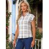 imageAllegra K Womens St Patricks Day Plaid Tops Casual Short Sleeves Western Button Down ShirtPurplewhite