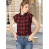 imageAllegra K Womens St Patricks Day Plaid Tops Casual Short Sleeves Western Button Down ShirtRed