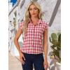 imageAllegra K Womens St Patricks Day Plaid Tops Casual Short Sleeves Western Button Down ShirtRed Plaid