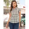 imageAllegra K Womens St Patricks Day Plaid Tops Casual Short Sleeves Western Button Down ShirtWhite