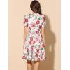 imageAllegra K Womens Vintage Peter Pan Collar High Waist Flowy Midi Puff Sleeve Floral DressBeige Red
