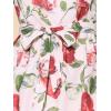 imageAllegra K Womens Vintage Peter Pan Collar High Waist Flowy Midi Puff Sleeve Floral DressBeige Red