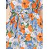 imageAllegra K Womens Vintage Peter Pan Collar High Waist Flowy Midi Puff Sleeve Floral DressOrange Blue