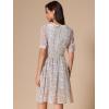imageAllegra K Womens Vintage Peter Pan Collar High Waist Flowy Midi Puff Sleeve Floral DressRetro Light Blue