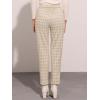 imageAllegra K Womens Vintage Tartan Plaid Pants Elastic Waist Straight Long TrousersKhaki