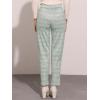 imageAllegra K Womens Vintage Tartan Plaid Pants Elastic Waist Straight Long TrousersLight Green