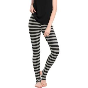 imageAllegra K Womens Rainbow Leggings Printed High Waist Elastic Waistband Party Yoga Stirrup PantsBlack Greystripe