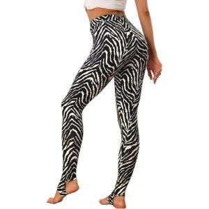 imageAllegra K Womens Rainbow Leggings Printed High Waist Elastic Waistband Party Yoga Stirrup PantsBlackzebra