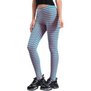 imageAllegra K Womens Rainbow Leggings Printed High Waist Elastic Waistband Party Yoga Stirrup PantsGreen Pinkstripe