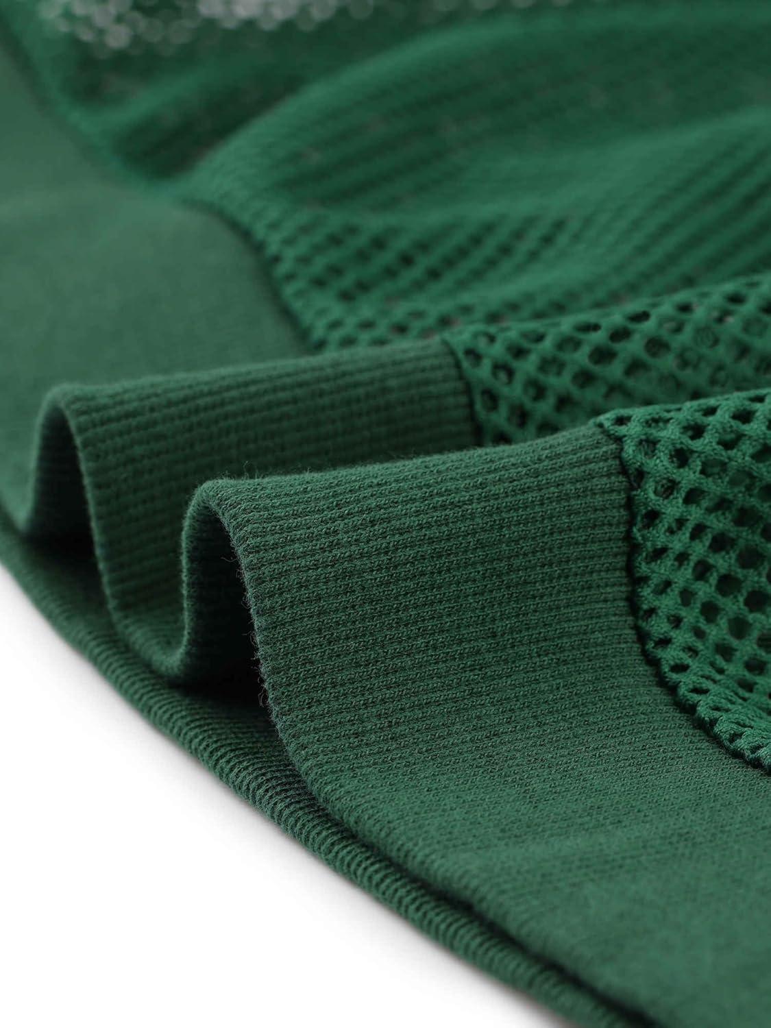 imageAllegra K Hoodie Jacket for Womens 2024 Zip Up Long Sleeve Mesh Sheer Bomber JacketsDark Green