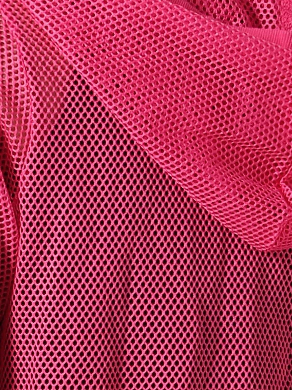 imageAllegra K Hoodie Jacket for Womens 2024 Zip Up Long Sleeve Mesh Sheer Bomber JacketsHot Pink