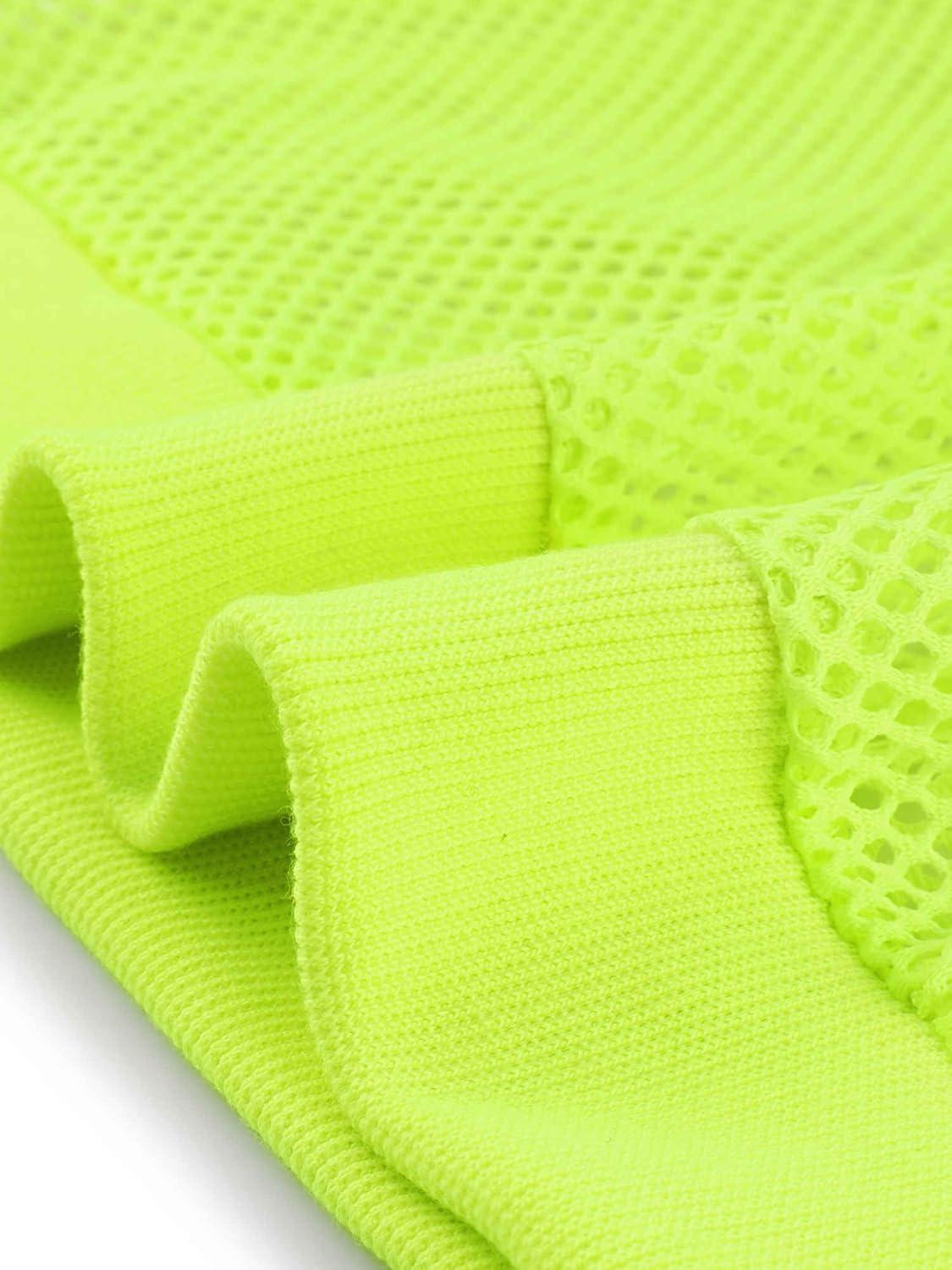 imageAllegra K Hoodie Jacket for Womens 2024 Zip Up Long Sleeve Mesh Sheer Bomber JacketsNeon Yellow