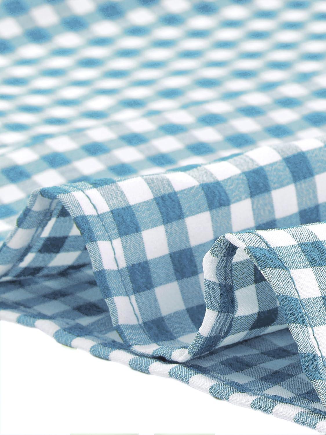 imageAllegra K Summer Gingham Tops for Womens Square Neck Ruffle Cap Sleeve BlousesLake Blue