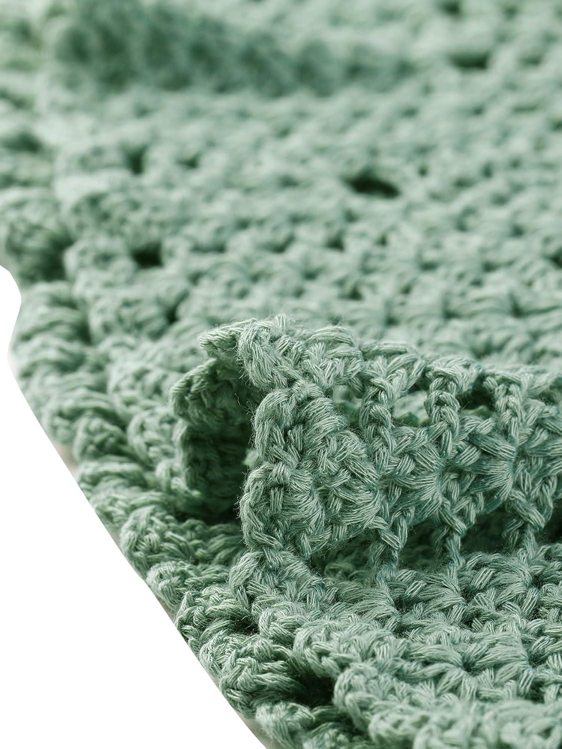 imageAllegra K Womens 2 Pieces Bikini Set Hollow Out Cami Top Mini Skirt Summer Beach Crochet Knit SetsMint Green