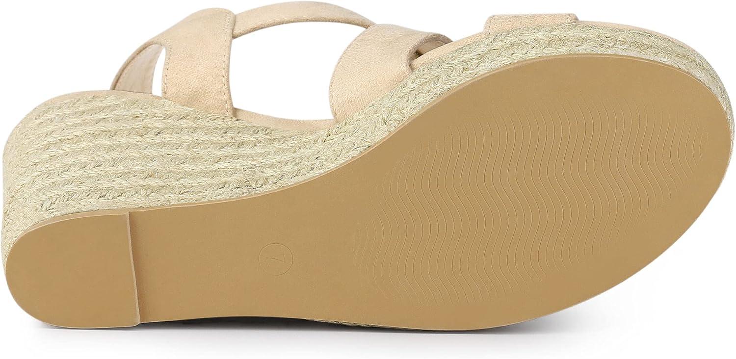 imageAllegra K Womens Espadrilles Platform Slingback Wedges SandalsBeige