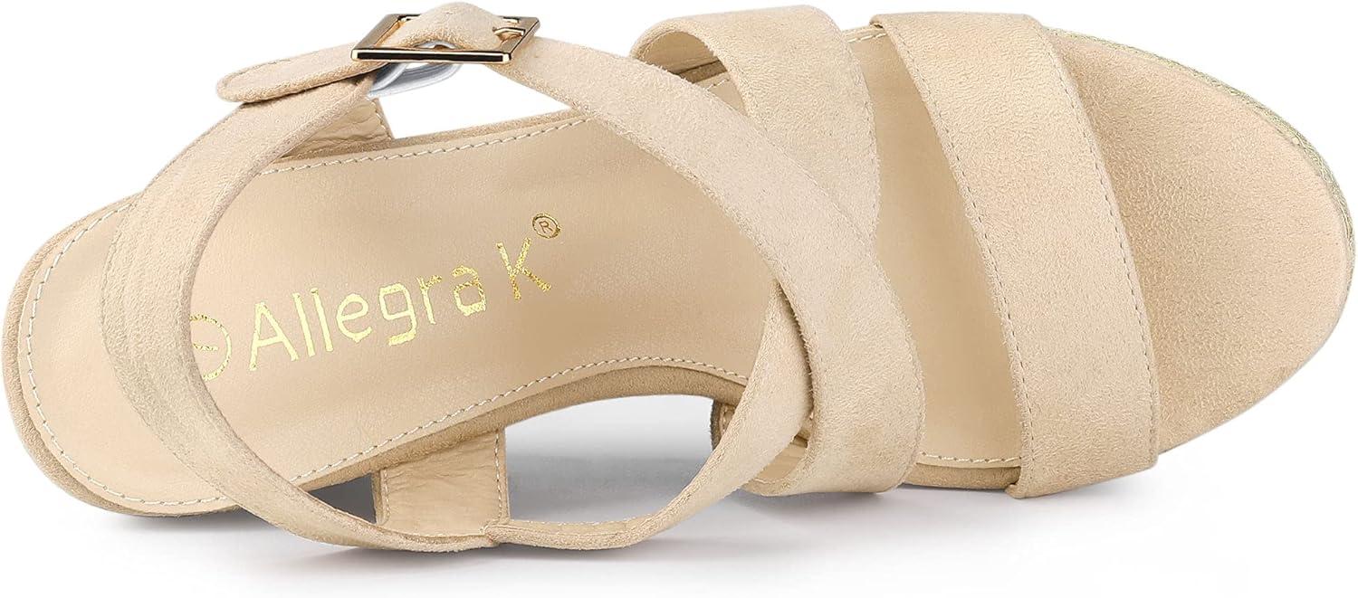 imageAllegra K Womens Espadrilles Platform Slingback Wedges SandalsBeige