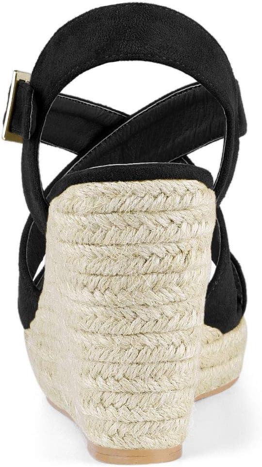 imageAllegra K Womens Espadrilles Platform Slingback Wedges SandalsBlack