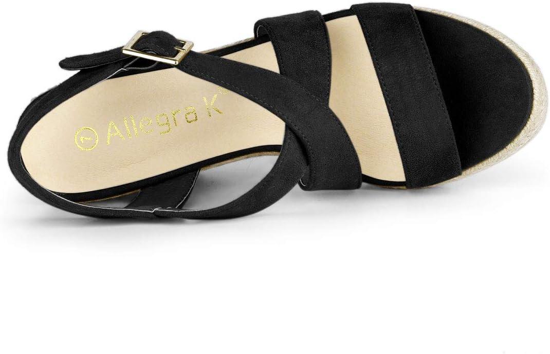 imageAllegra K Womens Espadrilles Platform Slingback Wedges SandalsBlack