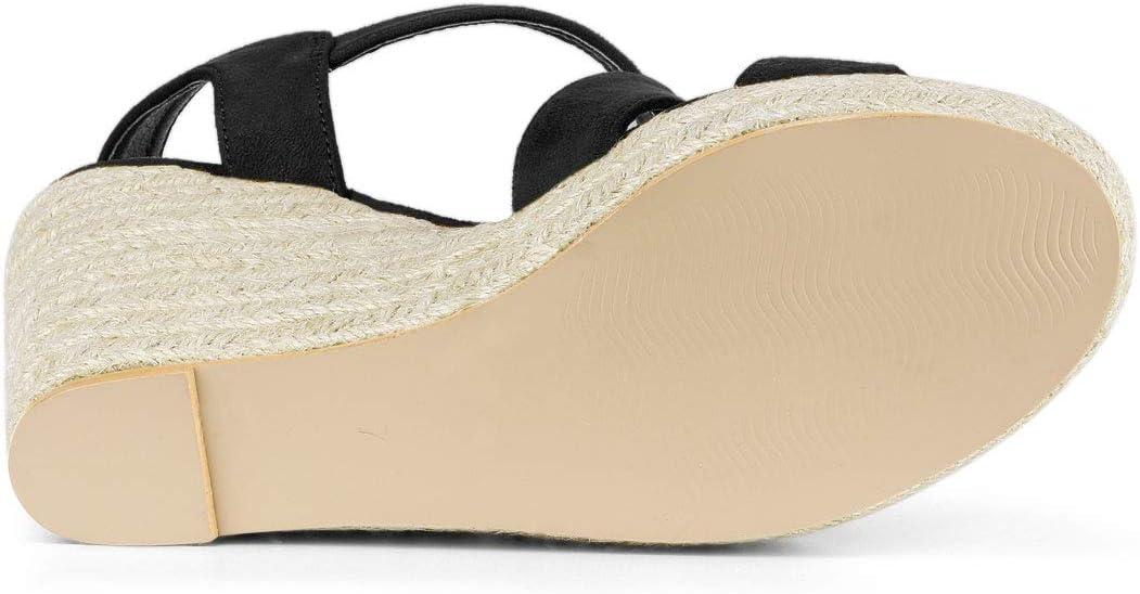 imageAllegra K Womens Espadrilles Platform Slingback Wedges SandalsBlack
