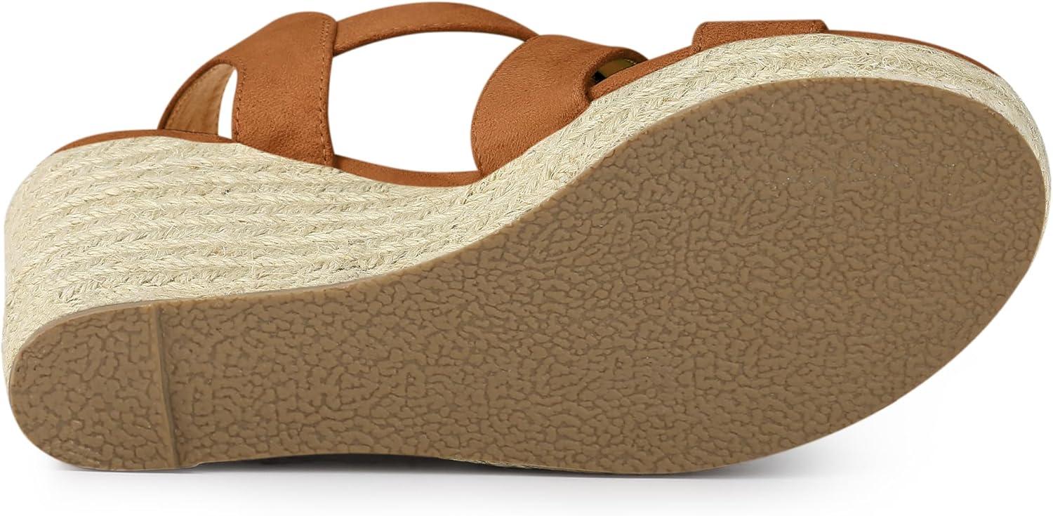 imageAllegra K Womens Espadrilles Platform Slingback Wedges SandalsBrown
