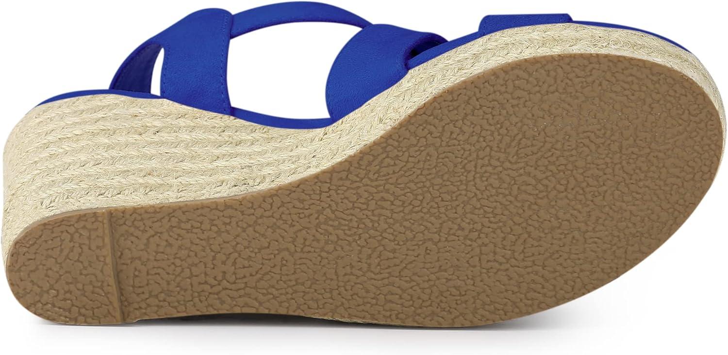 imageAllegra K Womens Espadrilles Platform Slingback Wedges SandalsDeep Blue