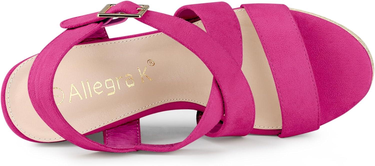 imageAllegra K Womens Espadrilles Platform Slingback Wedges SandalsHot Pink