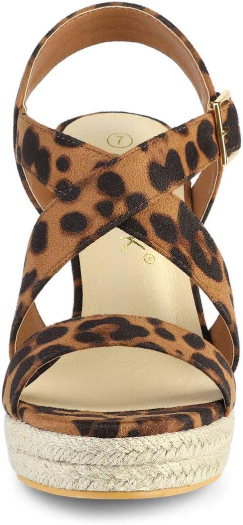 imageAllegra K Womens Espadrilles Platform Slingback Wedges SandalsLeopard