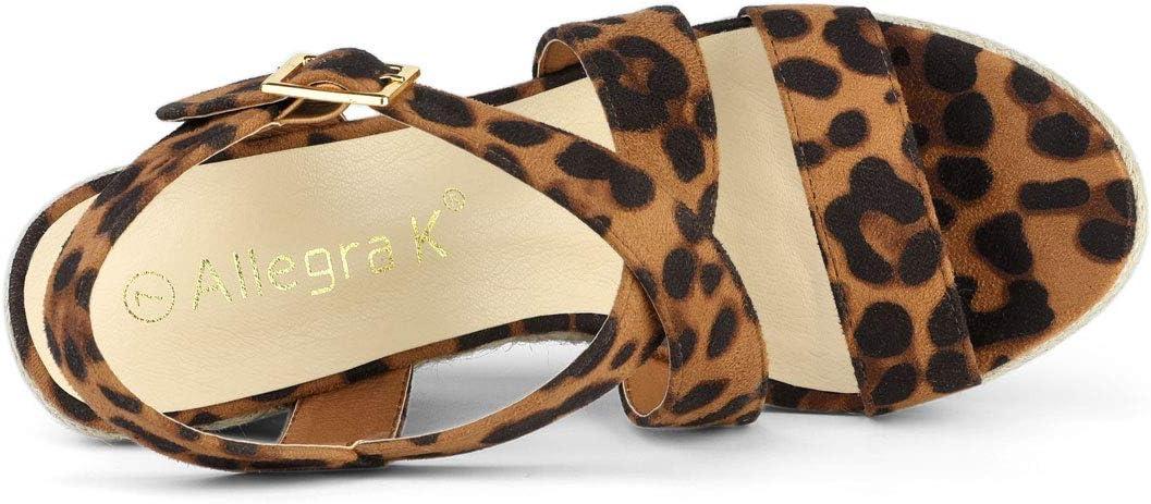 imageAllegra K Womens Espadrilles Platform Slingback Wedges SandalsLeopard