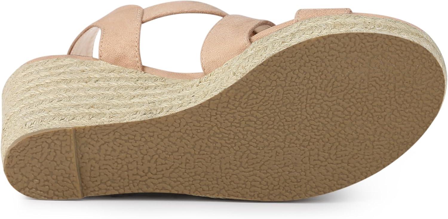 imageAllegra K Womens Espadrilles Platform Slingback Wedges SandalsNude