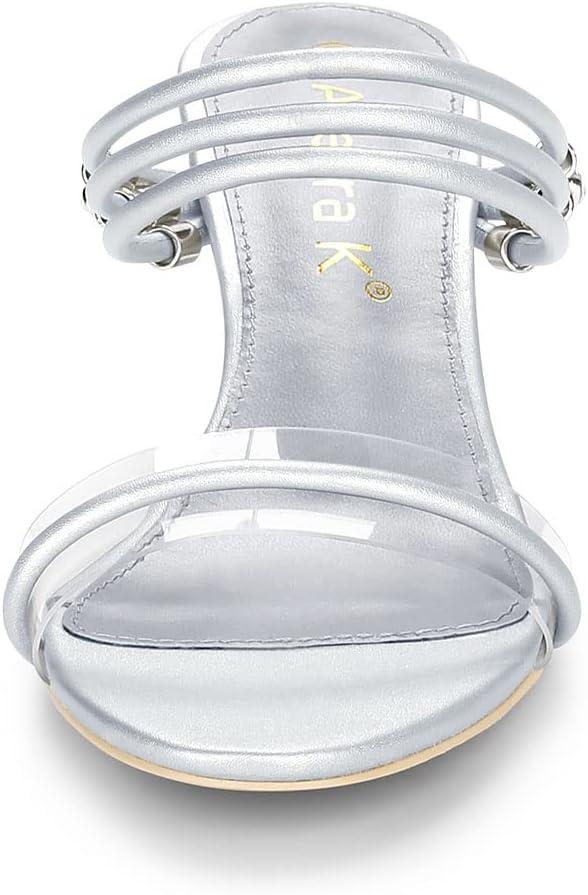 imageAllegra K Womens Low Wedges Clear Heel SandalsSilver
