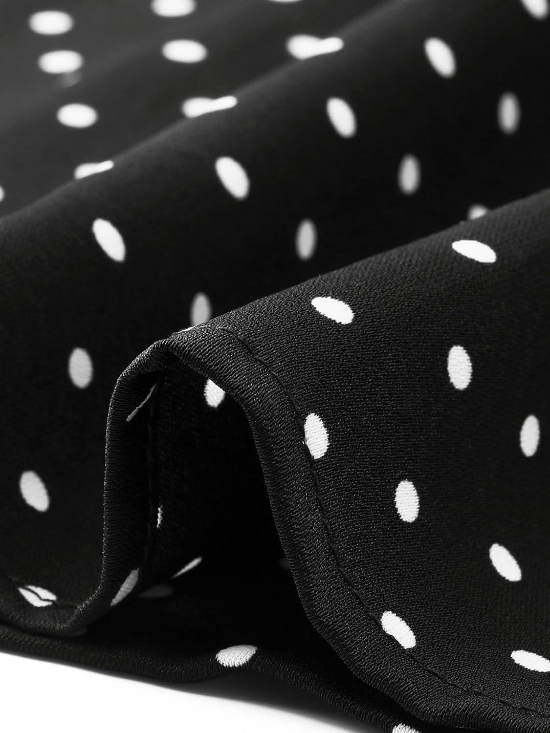 imageAllegra K Womens Peter Pan Collar Shirt Vintage 1950s Polka Dots BlouseBlack White