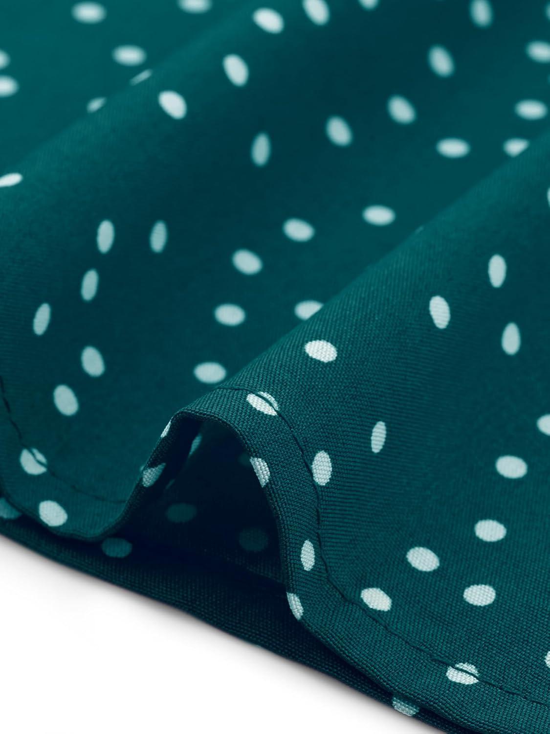 imageAllegra K Womens Peter Pan Collar Shirt Vintage 1950s Polka Dots BlouseBlue Green White