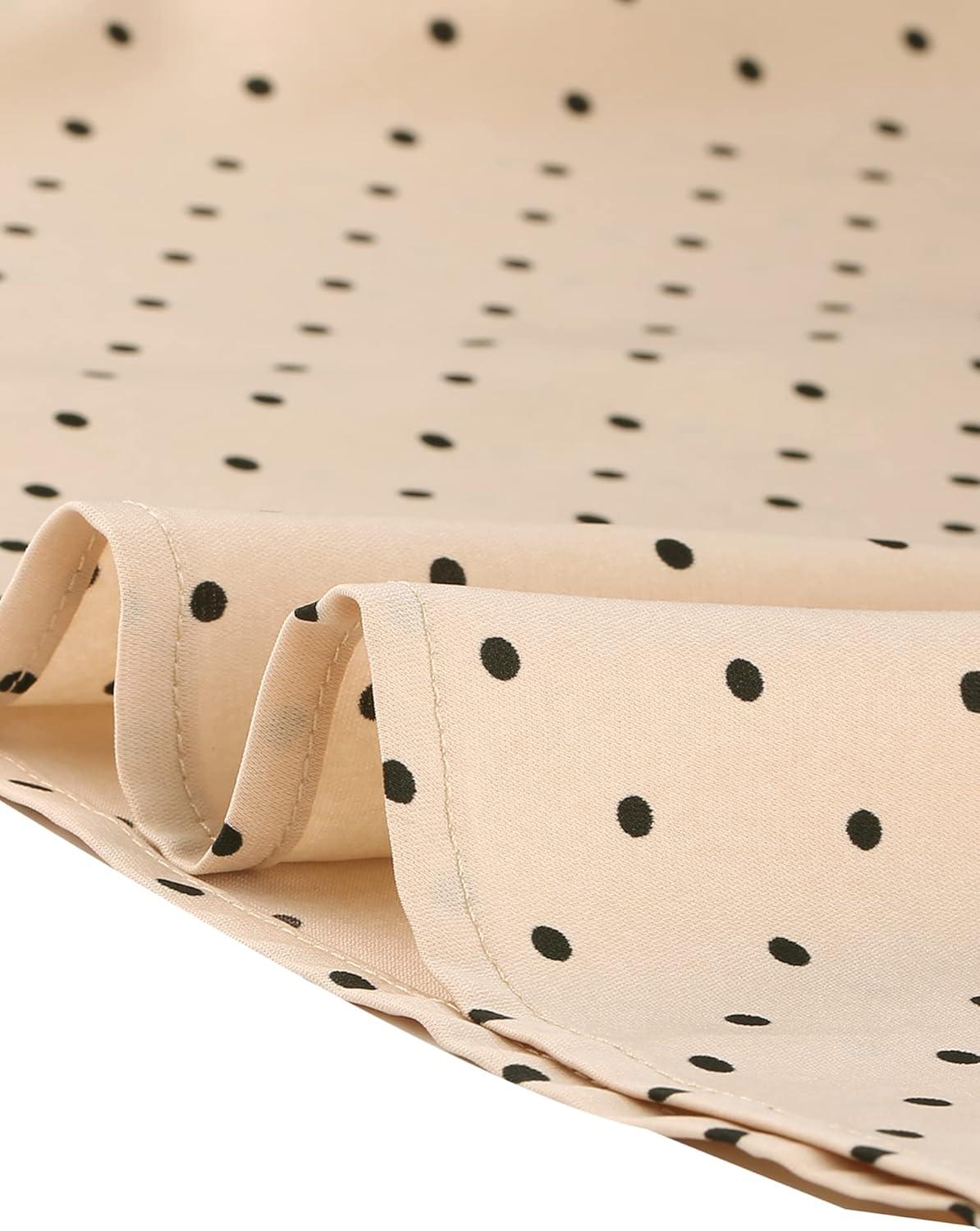 imageAllegra K Womens Peter Pan Collar Shirt Vintage 1950s Polka Dots BlouseDark Beige