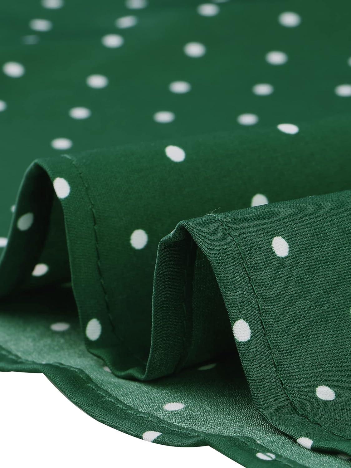 imageAllegra K Womens Peter Pan Collar Shirt Vintage 1950s Polka Dots BlouseGreen