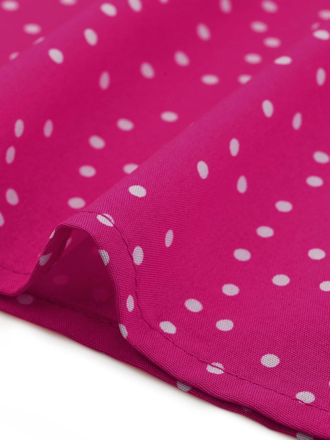 imageAllegra K Womens Peter Pan Collar Shirt Vintage 1950s Polka Dots BlouseHot Pink