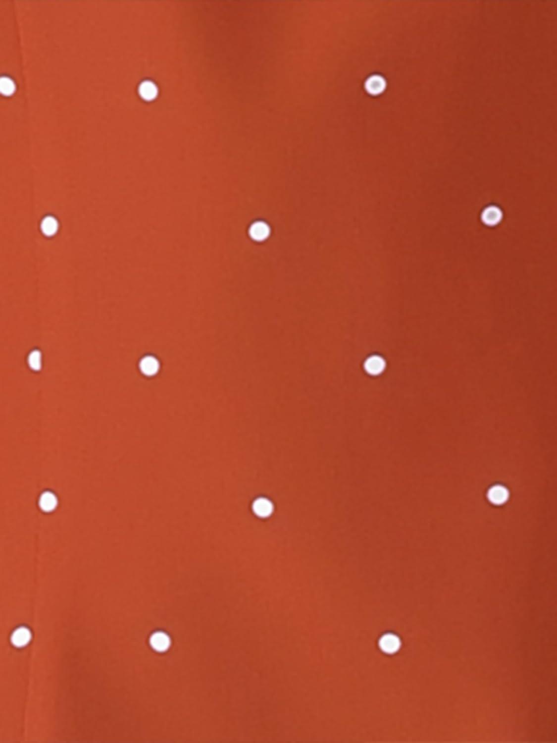 imageAllegra K Womens Peter Pan Collar Shirt Vintage 1950s Polka Dots BlouseOrange