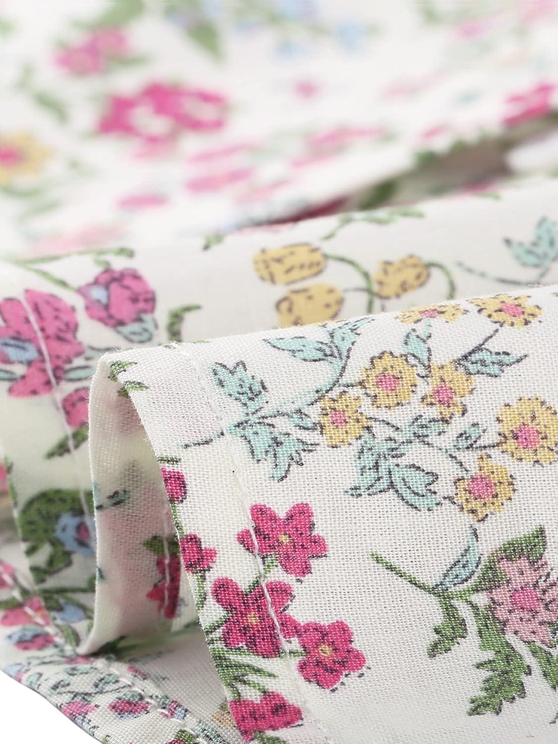 imageAllegra K Womens Peter Pan Collar Shirts Button Front Vintage Floral Blouse TopCream White