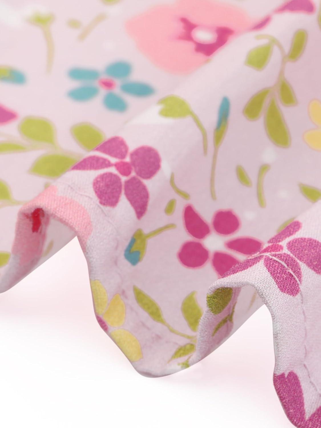imageAllegra K Womens Peter Pan Collar Shirts Button Front Vintage Floral Blouse TopLight Pink
