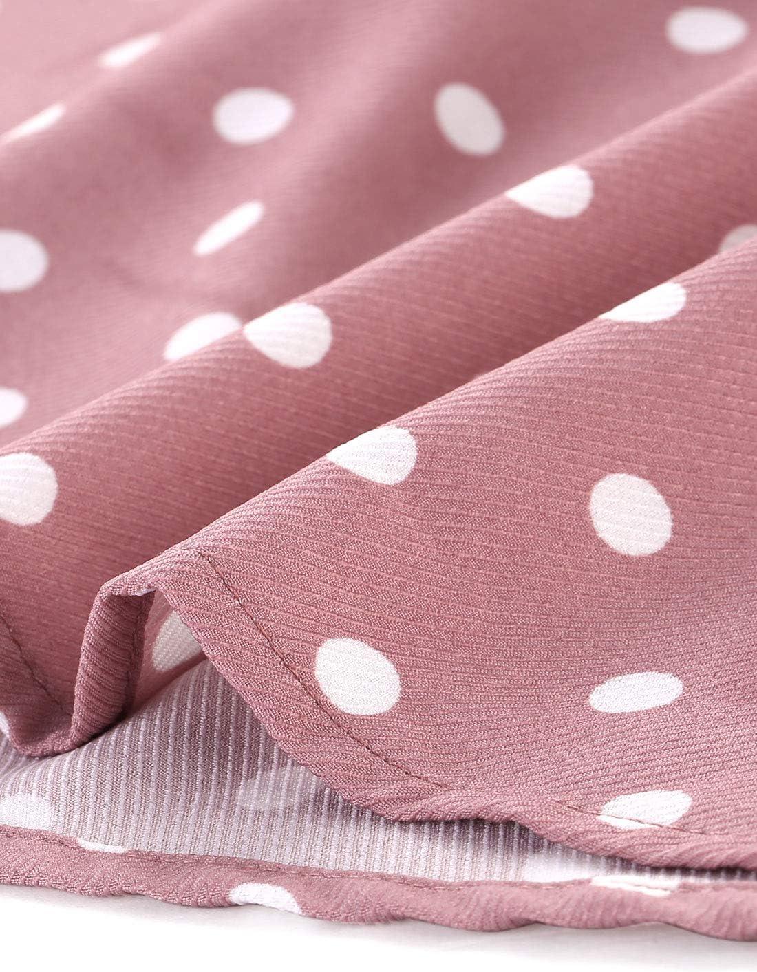 imageAllegra K Womens Peter Pan Collar Short Sleeves Contrast ALine Polka Dots DressPink