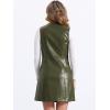 imageAllegra K Faux Leather Dress for Womens Pinafore Button Down V Neck Sleeveless Mini Overall DressesOlive Green
