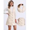 imageAllegra K Faux Leather Dress for Womens Pinafore Button Down V Neck Sleeveless Mini Overall DressesWhite